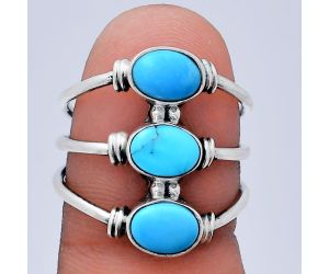 Sleeping Beauty Turquoise Ring size-8 EXR03352 R-1566, 7x5 mm