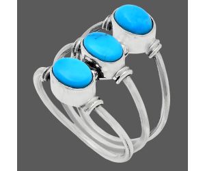 Sleeping Beauty Turquoise Ring size-8 EXR03352 R-1566, 7x5 mm