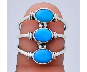 Sleeping Beauty Turquoise Ring size-7 EXR03357 R-1566, 7x5 mm