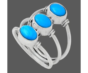 Sleeping Beauty Turquoise Ring size-7 EXR03358 R-1566, 7x5 mm