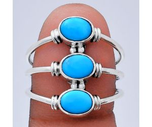 Sleeping Beauty Turquoise Ring size-9 EXR03359 R-1566, 7x5 mm