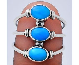 Sleeping Beauty Turquoise Ring size-7 EXR03362 R-1566, 7x5 mm