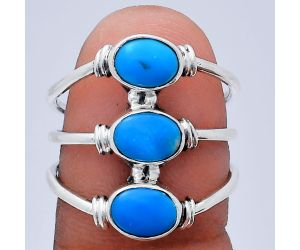 Sleeping Beauty Turquoise Ring size-8 EXR03363 R-1566, 7x5 mm