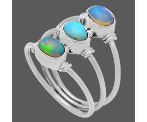 Ethiopian Opal Ring size-9 EXR03365 R-1566, 7x5 mm