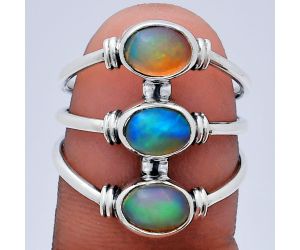 Ethiopian Opal Ring size-7 EXR03367 R-1566, 7x5 mm