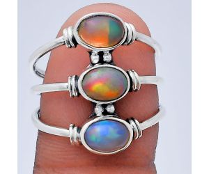 Ethiopian Opal Ring size-8 EXR03369 R-1566, 7x5 mm