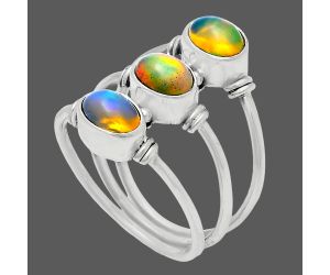 Ethiopian Opal Ring size-8 EXR03369 R-1566, 7x5 mm