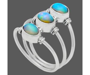 Ethiopian Opal Ring size-9 EXR03374 R-1566, 7x5 mm