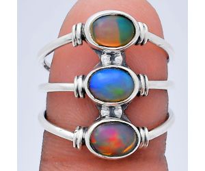 Ethiopian Opal Ring size-7 EXR03378 R-1566, 7x5 mm