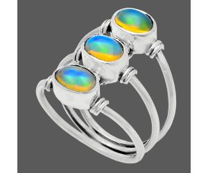 Ethiopian Opal Ring size-7 EXR03378 R-1566, 7x5 mm