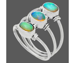 Ethiopian Opal Ring size-8 EXR03379 R-1566, 7x5 mm