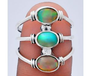 Ethiopian Opal Ring size-7 EXR03380 R-1566, 7x5 mm