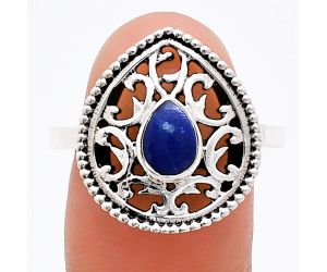 Lapis Lazuli Ring size-9.5 EXR03384 R-1038, 7x5 mm