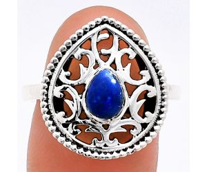 Lapis Lazuli Ring size-8.5 EXR03387 R-1038, 7x5 mm