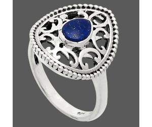 Lapis Lazuli Ring size-6.5 EXR03388 R-1038, 7x5 mm