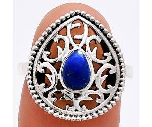 Lapis Lazuli Ring size-7 EXR03394 R-1038, 7x5 mm