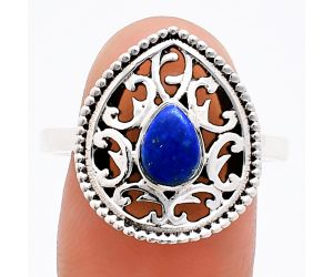 Lapis Lazuli Ring size-9.5 EXR03395 R-1038, 7x5 mm