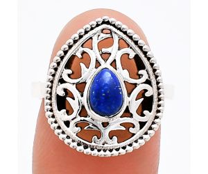 Lapis Lazuli Ring size-7 EXR03396 R-1038, 7x5 mm