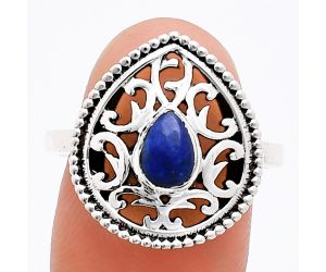 Lapis Lazuli Ring size-9 EXR03400 R-1038, 7x5 mm