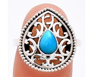 Sleeping Beauty Turquoise Ring size-7 EXR03401 R-1038, 7x5 mm