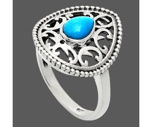 Sleeping Beauty Turquoise Ring size-7 EXR03401 R-1038, 7x5 mm