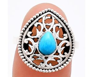 Sleeping Beauty Turquoise Ring size-7 EXR03403 R-1038, 7x5 mm