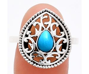 Sleeping Beauty Turquoise Ring size-10 EXR03404 R-1038, 7x5 mm