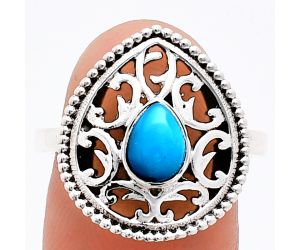 Sleeping Beauty Turquoise Ring size-8 EXR03405 R-1038, 7x5 mm