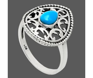 Sleeping Beauty Turquoise Ring size-9 EXR03407 R-1038, 7x5 mm