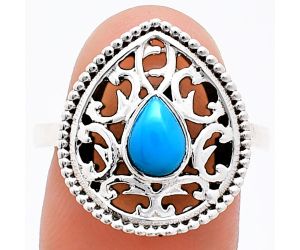 Sleeping Beauty Turquoise Ring size-8 EXR03408 R-1038, 7x5 mm