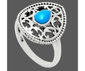 Sleeping Beauty Turquoise Ring size-8 EXR03408 R-1038, 7x5 mm