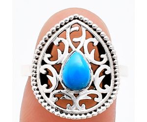 Sleeping Beauty Turquoise Ring size-7 EXR03409 R-1038, 7x5 mm