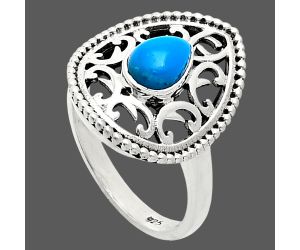 Sleeping Beauty Turquoise Ring size-7 EXR03409 R-1038, 7x5 mm