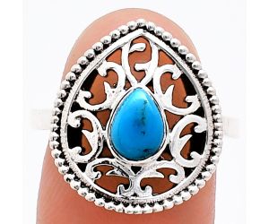 Sleeping Beauty Turquoise Ring size-8 EXR03410 R-1038, 7x5 mm