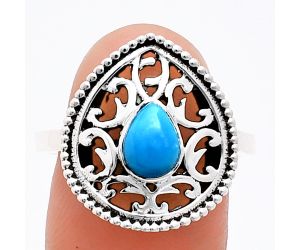 Sleeping Beauty Turquoise Ring size-9 EXR03411 R-1038, 7x5 mm