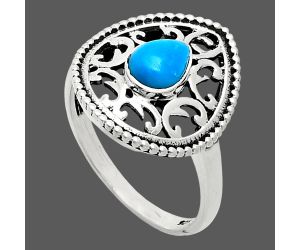 Sleeping Beauty Turquoise Ring size-9 EXR03411 R-1038, 7x5 mm