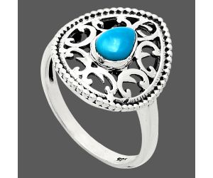 Sleeping Beauty Turquoise Ring size-9 EXR03413 R-1038, 7x5 mm