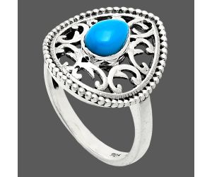 Sleeping Beauty Turquoise Ring size-7 EXR03414 R-1038, 7x5 mm