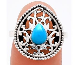 Sleeping Beauty Turquoise Ring size-6.5 EXR03415 R-1038, 7x5 mm