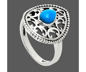 Sleeping Beauty Turquoise Ring size-6.5 EXR03415 R-1038, 7x5 mm