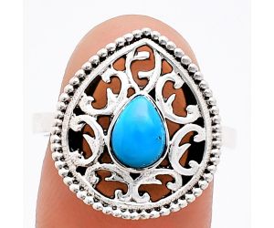 Sleeping Beauty Turquoise Ring size-8 EXR03416 R-1038, 7x5 mm