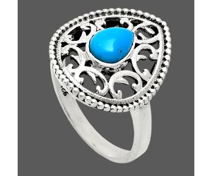 Sleeping Beauty Turquoise Ring size-8 EXR03416 R-1038, 7x5 mm