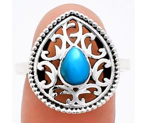 Sleeping Beauty Turquoise Ring size-9 EXR03417 R-1038, 7x5 mm