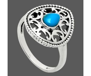 Sleeping Beauty Turquoise Ring size-9 EXR03417 R-1038, 7x5 mm