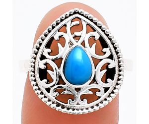 Sleeping Beauty Turquoise Ring size-8 EXR03418 R-1038, 7x5 mm