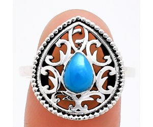 Sleeping Beauty Turquoise Ring size-9 EXR03419 R-1038, 7x5 mm