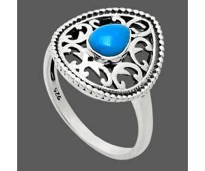 Sleeping Beauty Turquoise Ring size-9 EXR03419 R-1038, 7x5 mm