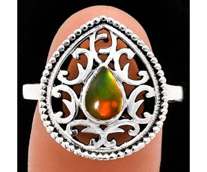 Ethiopian Opal Ring size-9 EXR03422 R-1038, 7x5 mm