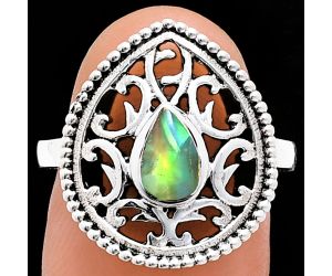 Ethiopian Opal Ring size-7 EXR03423 R-1038, 7x5 mm