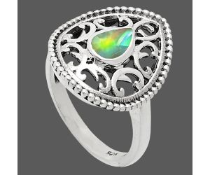 Ethiopian Opal Ring size-7 EXR03423 R-1038, 7x5 mm